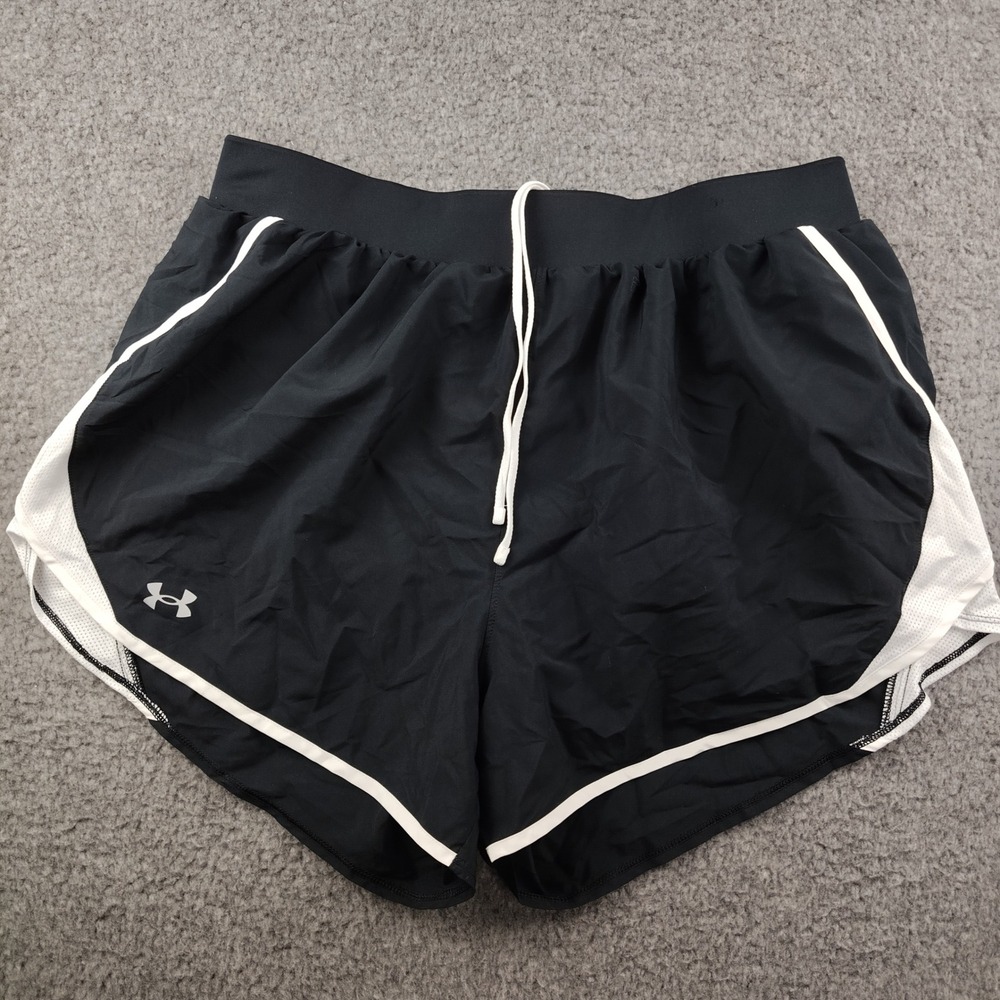 Under Armour Shorts Sz 1X HeatGear Loose Black White Training EUC